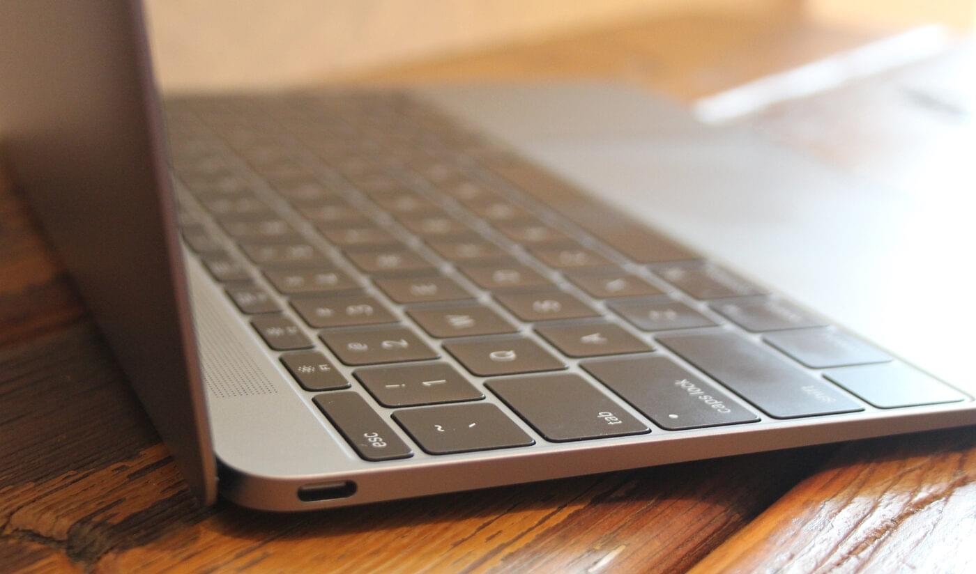 Closeup image of the MacBook Retina keyboard