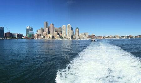 Boston skyline from Boston Harbor.