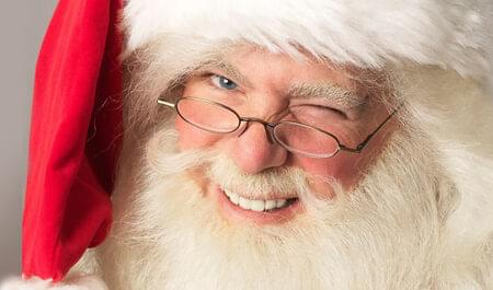 Santa Claus, winking